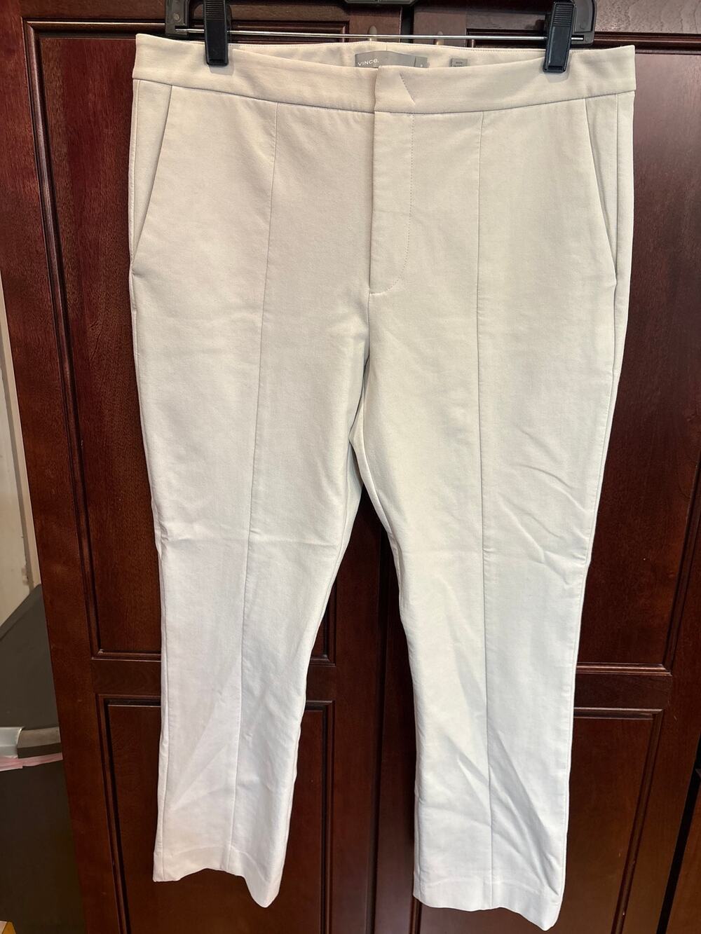 Vince Women's Size 10 Cream Ivory Stretch Pants Italian Fabric Straight Leg